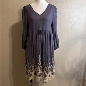 Altar’d State Gray Embroidered Dress